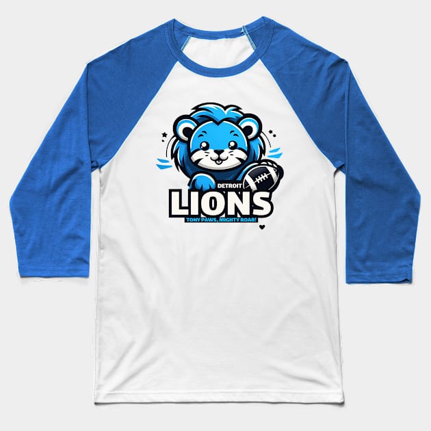 detroit lions Baseball T-Shirt by AOAOCreation